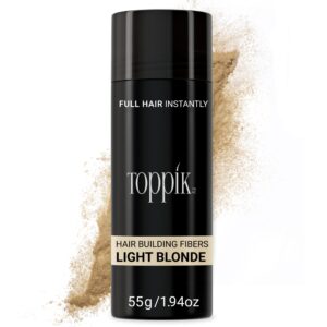 Toppik Hair Building Fibers, Light Blonde, 55g – Fill In Fine or Thinning Hair – Instantly Thicker, Fuller Looking Hair – 9 Shades for Men Women