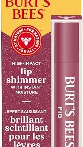 Burt’s Bees Shimmer Lip Tint, Tinted Lip Balm Stick, Moisturizing for All Day Hydration with Natural Glowy Pigmented Finish & Buildable Color, Fig, 1 Tube, 0.09 oz.