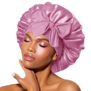 Bonnet Queen Silk Bonnet Satin Bonnet Hair Bonnet Silk Hair Wrap Tie Bonnet for Sleeping Sleep Bonnet Night Cap for Women Curly Hair
