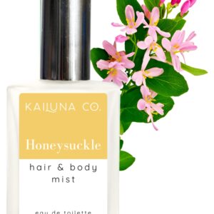 Honeysuckle Natural Hair & Body Mist Spray, Pure Essential and Fragrance Oils, Alcohol-Free, Handmade in California, 0.5Fl Oz
