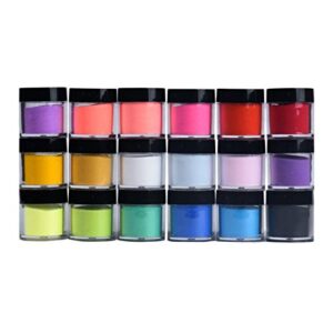 ღYemenger Nail Powder> 18 Colors Nail Dip Powder> Nail Acrylic Powder Sets Art Tips UV Gel Nail Acrylic Color Powder Decoration 3D Manicure