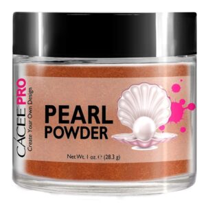 Acrylic Powder for Nails> Pearl Color Nail Art> 1oz Jar by Cacee> For Professional Acrylic Nail Kit> Premix of Pigments> Pearlescent & Metallic Effects (Orche Brown #17)