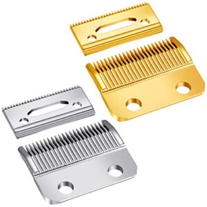 Mudder 2 Sets Adjustable Clippers Blades, 2 Hole Hair Trimmer Replacement Blade (Silver, Gold)