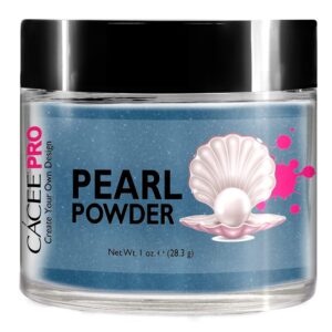 Acrylic Powder for Nails> Pearl Color Nail Art> 1oz Jar by Cacee> For Professional Acrylic Nail Kit> Premix of Pigments> Pearlescent & Metallic Effects (True Blue #44)