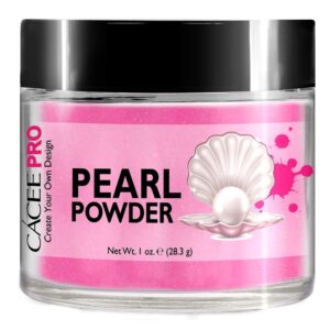 Acrylic Powder for Nails> Pearl Color Nail Art> 1oz Jar by Cacee> For Professional Acrylic Nail Kit> Premix of Pigments> Pearlescent & Metallic Effects (Barbie Pink #1)