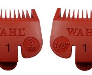 2 PACK – 1/8″ Red For Wahl Professional Plastic Clipper Replacement Guide Guard #1