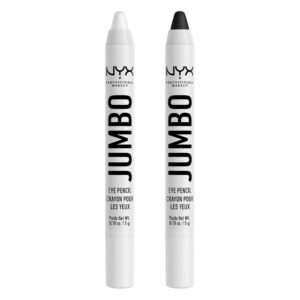 NYX PROFESSIONAL MAKEUP Jumbo Eye Pencil, Blendable Eyeshadow Stick & Eyeliner Pencil – Milk & Black Bean (2-Pack)