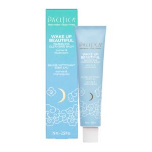 Pacifica Wake Up Beautiful Cleansing Balm & Makeup Remover – 2-in-1 Waterless Face Cleanser for Dry & Sensitive Skin, Hydrating No-Rinse Balm Dissolves Stubborn Makeup, 2.5oz