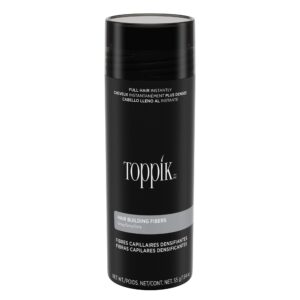Toppik Hair Building Fibers, Gray, 55g, Fill In Fine or Thinning Hair, Instantly Thicker, Fuller Looking Hair, 9 Shades for Men Women