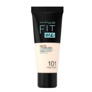 Maybelline Fit Me Foundation, Medium Coverage, Blendable With a Matte and Poreless Finish, For Normal to Oily Skin, Shade: 101 True Ivory, 30ml