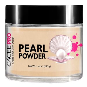 Acrylic Powder for Nails> Pearl Color Nail Art> 1oz Jar by Cacee> For Professional Acrylic Nail Kit> Premix of Pigments> Pearlescent & Metallic Effects (Sand Nude #77)