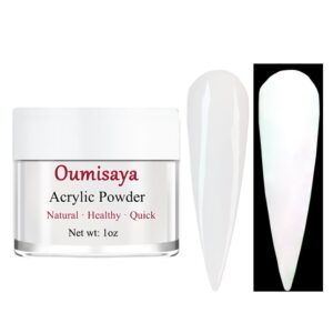 Glow in the dark Milky White Nail Acrylic Powder Color 1OZ for french nail art design AP051