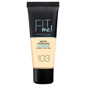 Maybelline New York Fit Me Matte & Poreless Foundation, 103 Pure Ivory