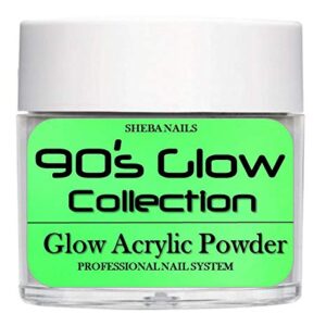 SHEBA NAILS Glow In The Dark Acrylic Powder 90s Flash Back – 1OZ. – Grunge