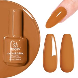 Beetles Gel Nail Polish, 1Pcs 15ml Amber Fire Color Soak Off Gel Polish Nail Art Manicure Salon DIY Nail Uv Lamp Gel Nail Design Decoration at Home Gift for Women Girls