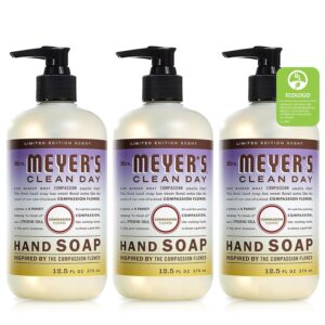 MRS. MEYER’S CLEAN DAY Hand Soap, Made with Essential Oils, Biodegradable Formula, Compassion Flower, 12.5 fl. oz – Pack Of 3