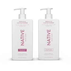 Native Vanilla & Cactus Flower Shampoo and Conditioner Contain Naturally Derived Ingredients |All Hair Type Color & Treated, Fine to Dry Damaged, Sulfate & Dye Free – 2-Pack