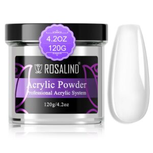 ROSALIND 4.2oz Clear Acrylic Nail Powder for Professional Extension – Polymer Powder for French Nail Carving> No Lamp Needed