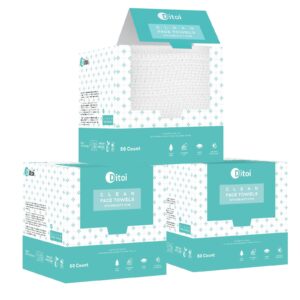 Ditoi Face Towels, 10″×12″ Disposable Face Towel, Face Towelettes XL, Ultra Soft Makeup Remover Dry Wipes, Thick Face Towel for Cleansing, 150 Count (3 Pack)