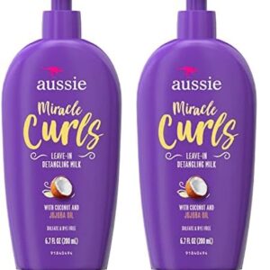 Aussie LeaveIn Detangling Milk Miracle Curls Ounce, 6.7 Fl Oz (Pack of 2)