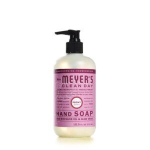 MRS. MEYER’S CLEAN DAY Hand Soap, Made with Essential Oils, Biodegradable Formula, Peony, 12.5 fl. oz