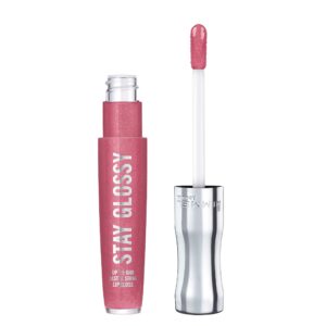 Rimmel Stay Glossy Lip Gloss – Non-Sticky and Lightweight Formula for Lip Color and Shine – 160 Stay My Rose, .18oz