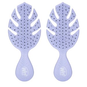 Wet Brush Go Green Mini Detangler, Purple – Detangling Travel Hair Brush – Ultra-Soft IntelliFlex Bristles Glide Through Tangles & Gently Loosens Knots While Minimizing Pain & Breakage (Pack of 2)