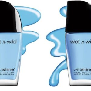 wet n wild Nail Polish Wild Shine, Light Blue Putting on Airs, Nail Color (Pack of 2)