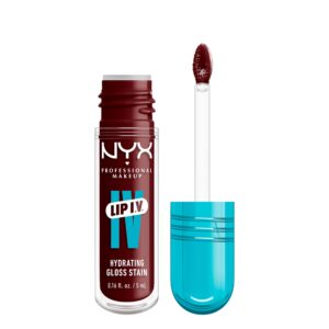 NYX PROFESSIONAL MAKEUP Lip IV Hydrating Glossy Lip Stain with 12HR Hydration – Water Bout Wine (Red)