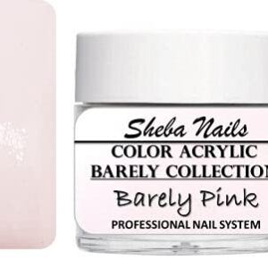 SHEBA NAILS Color Acrylic Powder- Barely There Collection – 1 oz. – Barely Pink