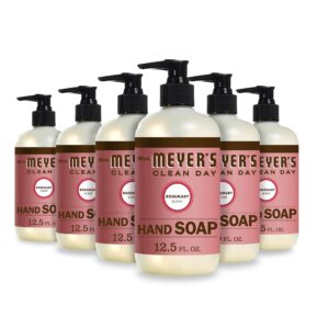 MRS. MEYER’S CLEAN DAY Hand Soap, Made with Essential Oils, Biodegradable Formula, Rosemary, 12.5 fl. oz – Pack of 6