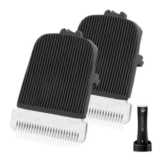 Replacement Blades, 2 pcs Electric Clipper Blades, Ceramic Blade Head Refill, Electric Groin Hair Trimmer, Hygienic Snap in Clipper Replacement Blade, Black