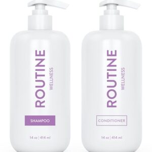 Routine Wellness Anti-Thinning Shampoo and Conditioner Set for Thinning Hair – Lilac 14oz (Pack of 2)