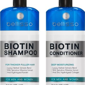 Biotin Shampoo and Conditioner Set – Sulfate and Paraben Free Treatment for Men and Women – Hair Thickening Volumizing Products to Help Boost Thinning Hair with Added Keratin