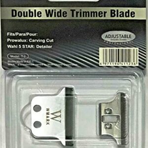 Professional T-wide Adjustable Trimmer Blade for the 5 Star Series Detailer and Cordless Detailer Li, for Professional Barbers – Model 2215, Silver