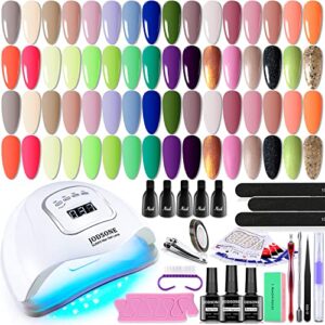JODSONE 32 Colors Gel Nail Polish Kit with U V Light Gel Polish Nail Kit with Long Lasting All-In-One Profession Nail kit Tools Suitable for Novices