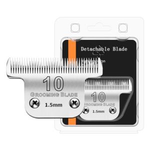 Size-T10# Pet Dog Grooming Stainless Steel Blade,Compatible with Ainds/Oster A5/Wahl KM10 and Other Series Detachable Clippers, Size-10, 1/16-Inch Cut Length