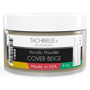 Tachibelle Professional Acrylic Nail System Acrylic Powder> 4 oz. Made in USA. Used in Professional Salons. (Cover Beige 4oz)