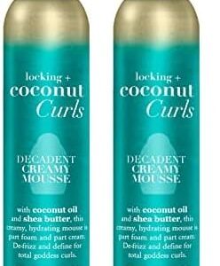 OGX Locking + Coconut Curls Decadent Creamy Mousse, 7.9 Ounce (Pack of 2)