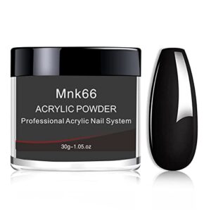 Mnk66 Acrylic Powder Professional Clear Pink Nude Milky White Acrylic Nail Powder for Nail Extension> French Nail Art 3D Flowers> Nail Carving> Beginner (YSHUJF007-Black-30g)