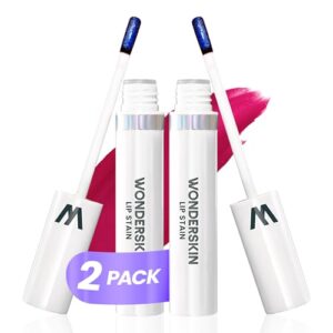 Wonderskin Wonder Blading Lip Stain Peel Off Masque, 2 Pack – Long Lasting, Waterproof and Transfer Proof Matte Pink Lip Tint Stain (Darling Masque)