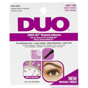 DUO Quick-Set Strip Lash Adhesive – Dark Tone, Quick-Drying, Long-Lasting, Water-Resistant Lash Glue for Strip & Individual Lashes, 0.18 oz, 1-Pack
