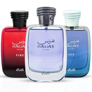 RASASI Hawas, Hawas Ice & Hawas Fire Eau De Parfum Sprays 100ML (3.4 OZ) An Exquisite Trio Of Invigorating, Refined & Masterfully Crafted Fragrances. (THE ULTIMATE COLLECTION)