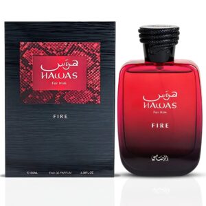 RASASI Hawas Fire Eau De Parfum Men Spray 100ML(3.4 Oz) – Bold Arabian Perfume For Men With A Fiery Essence – Indulge In A Luxurious, Long Lasting Perfume That Captures Masculine Elegance And Strength