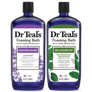 Dr Teal’s Foaming Bath with Pure Epsom Salt, Lavender & Eucalyptus, 34 fl oz (Pack of 2)