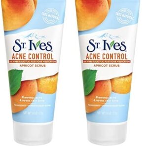 St. Ives Acne Control Face Scrub Deeply Exfoliates and Prevents Acne for Smooth, Glowing Skin Apricot Made with Oil-Free Salicylic Acid Acne Medication, Made with 100% Natural Exfoliants 6 (Pack of 2)
