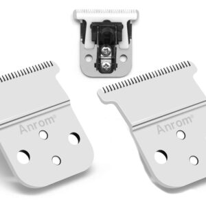 Anrom Trimmer Replacement T Blade Set, Ceramic Blade -Carbon Steel Blade Set for Andis Slimline Pro Li D7/D8 Hair Clipper Trimmer D7#32655 D8#3240 (2Pack Silver)