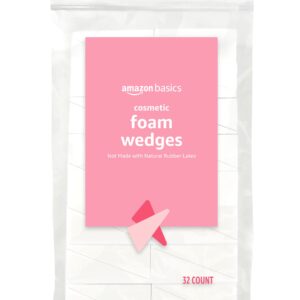 Amazon Basics Cosmetic Foam Wedges For Makeup, 32 Count