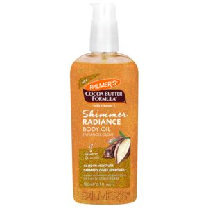 Palmer’s Cocoa Butter Formula Shimmer Body Oil with Vitamin E, 5.1 Fl Oz, Radiance Body Oil for Glowing Skin, Enhances Dark Tones & Tans, Hydrating