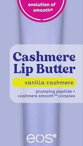 eos Cashmere Lip Butter, Vanilla Cashmere, Plumping Peptides For Smooth Lips, 0.35 fl oz